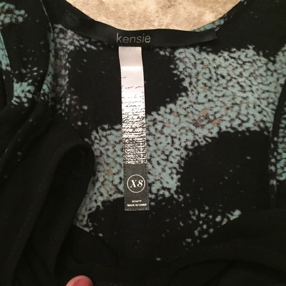 Kensie black and Teal dress with belt - Picture 4 of 7